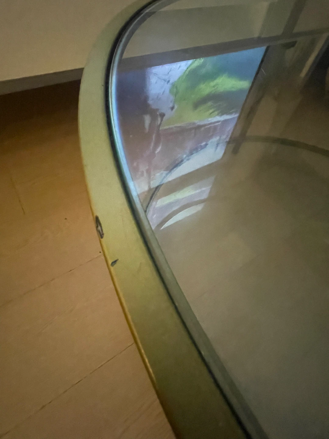 Round Glass Coffee Table with Gold Frame - photo 5