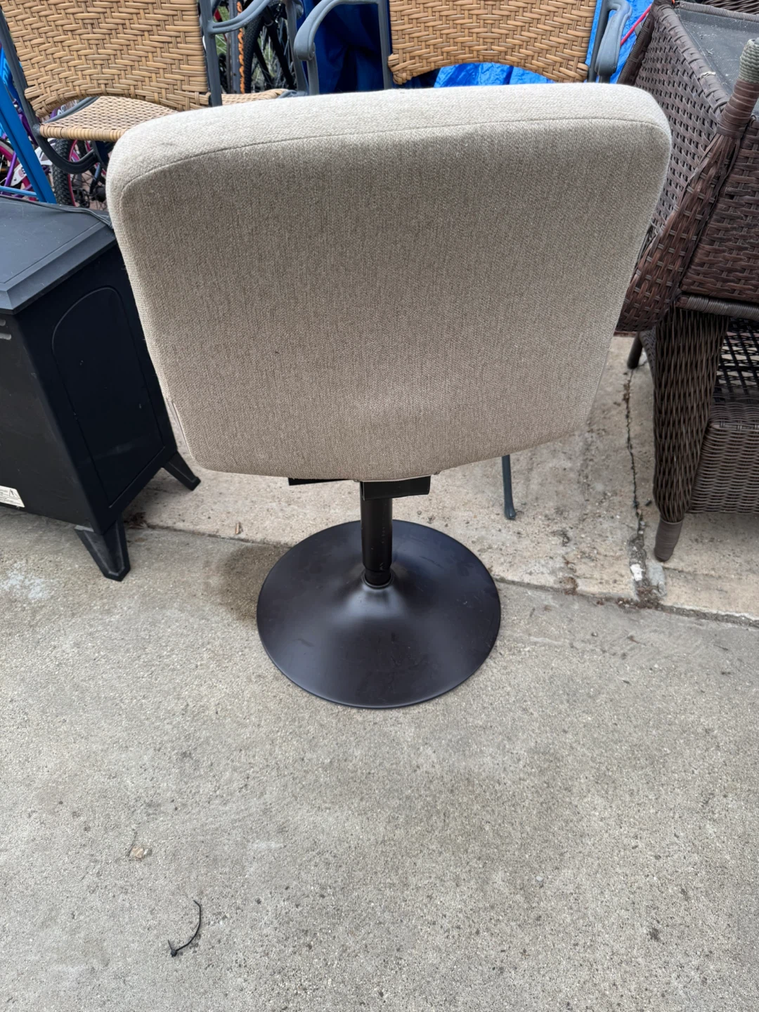Swivel Bar Stool - Beige Fabric - photo 2