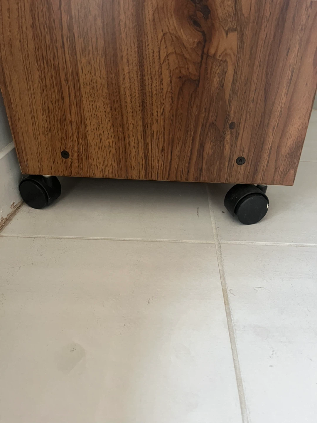 Wooden Display Cabinet with Glass Door and Wheels - photo 4