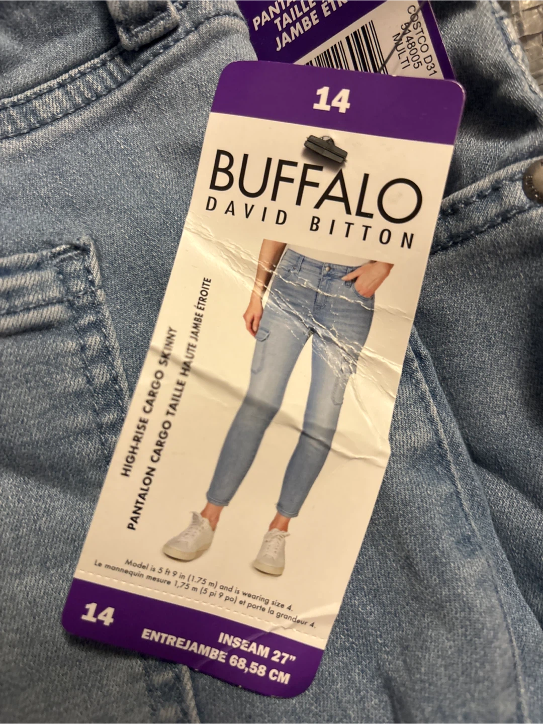 Buffalo David Bitton High-Rise Cargo Skinny Jeans - Size 14 - photo 2