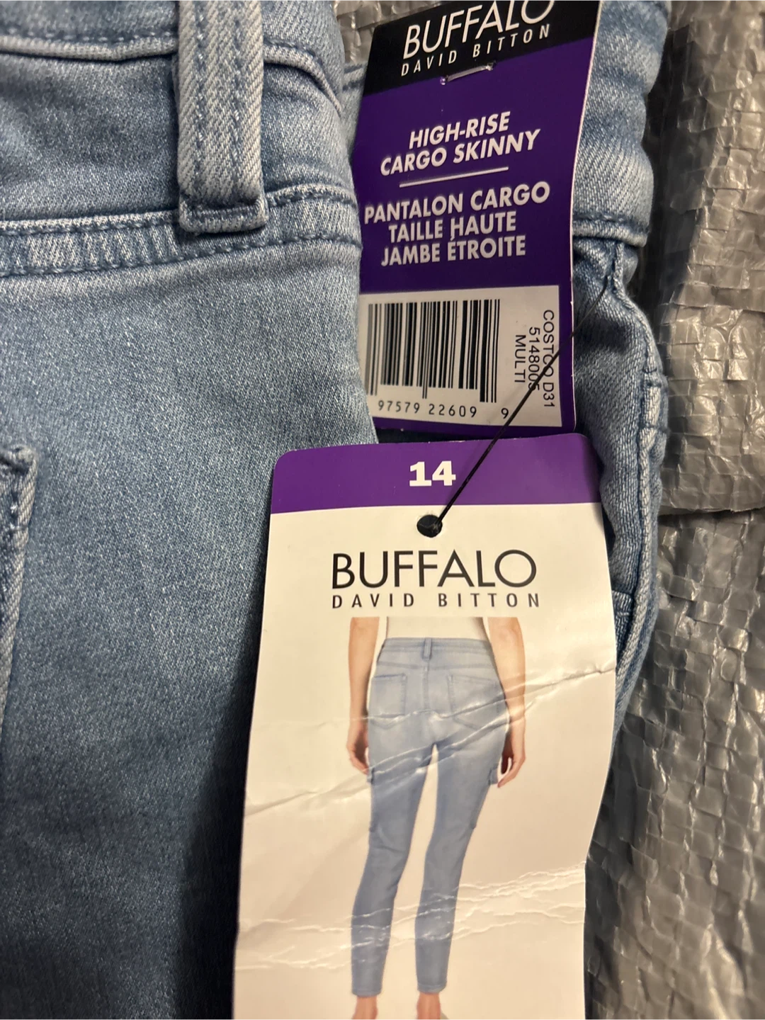 Buffalo David Bitton High-Rise Cargo Skinny Jeans - Size 14 - photo 3