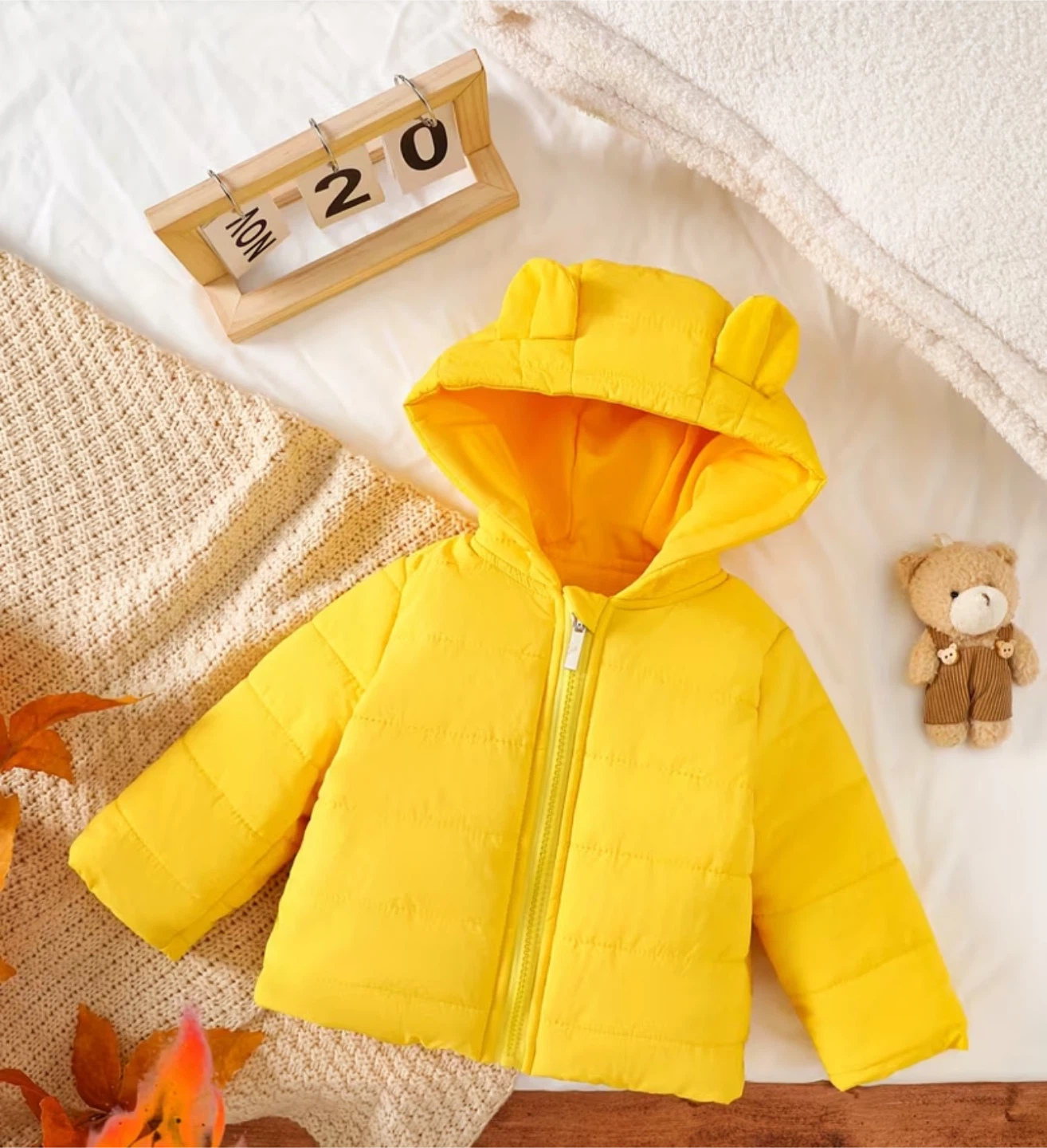 Brand New Kids Yellow Puffer Jacket  size 18-24 months - photo 2