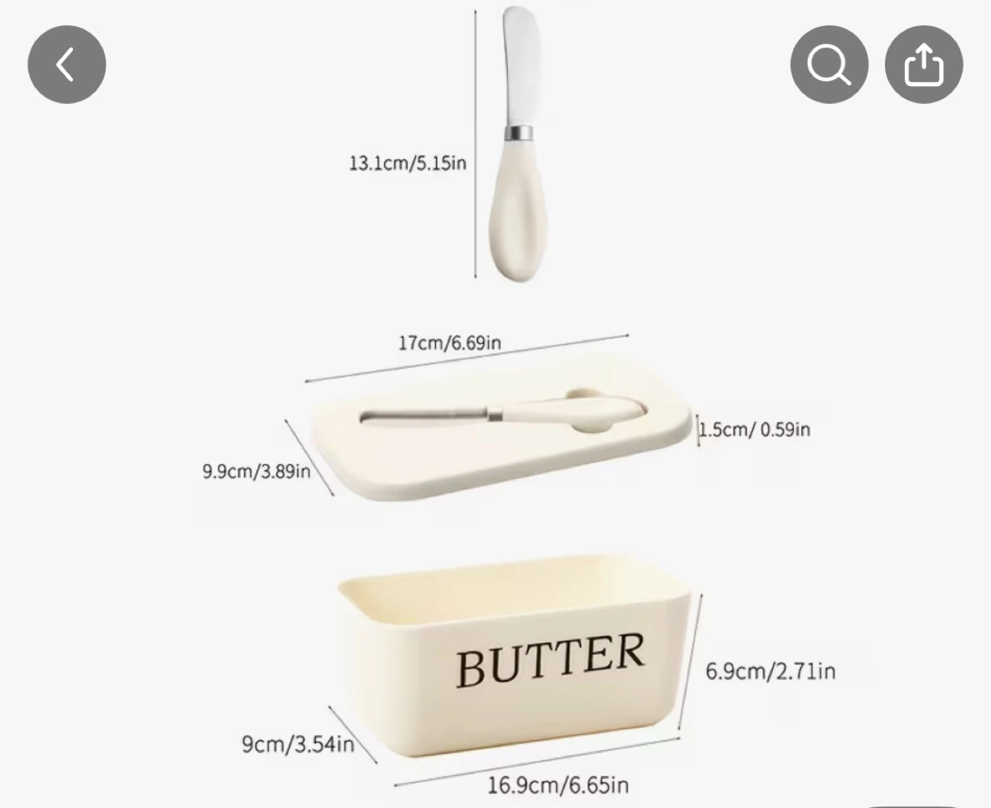 Brand New Butter Dish with Lid & Knife – Kitchen - photo 2
