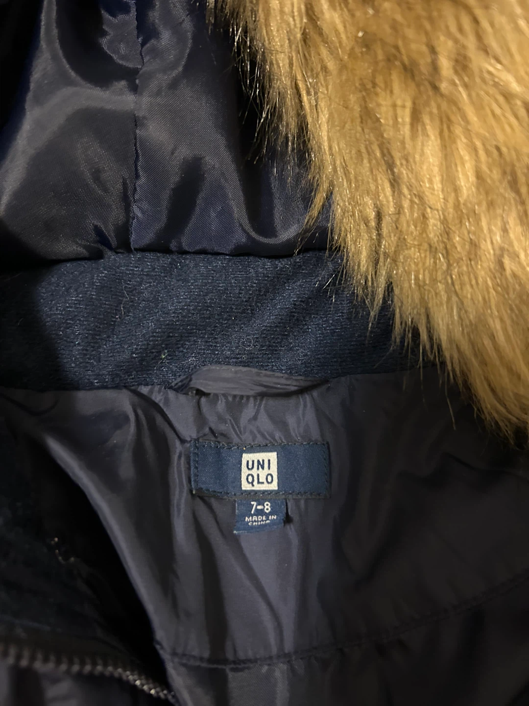 UNIQLO Kids Down Coat Jacket Navy Blue Size 7-8