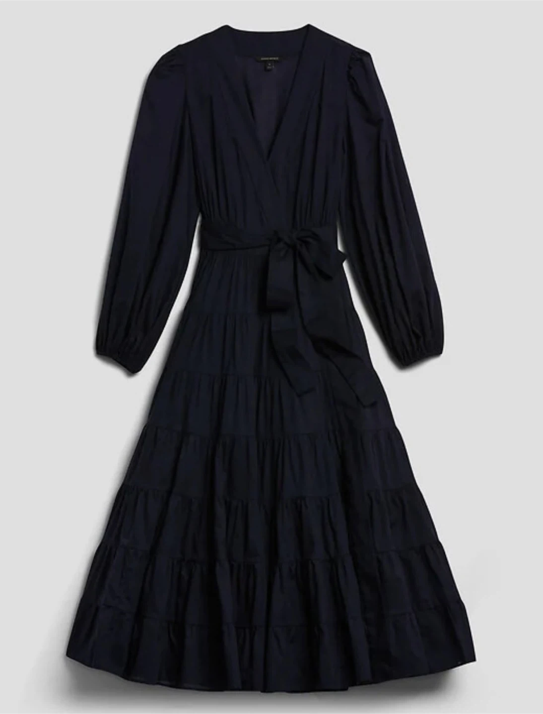 Banana Republic Navy Tiered Midi Wrap Dress Size 2 - photo 2