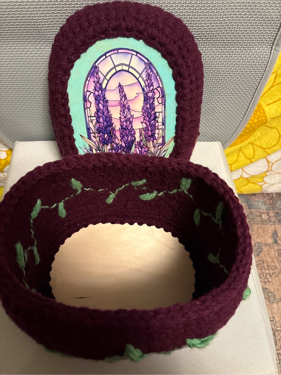 Handmade Crocheted Storage Basket with Lid - photo 2