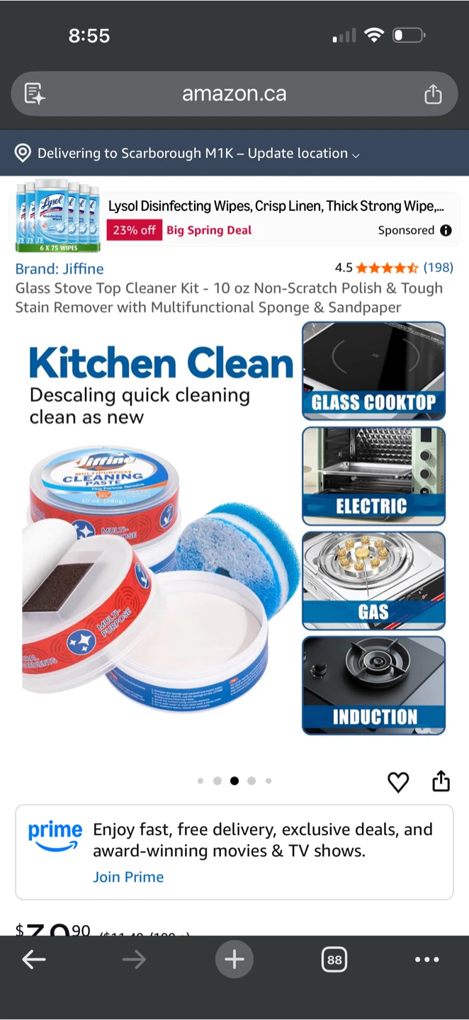 Jiffine Glass Stove Top Cleaner Kit - 10 oz - photo 3