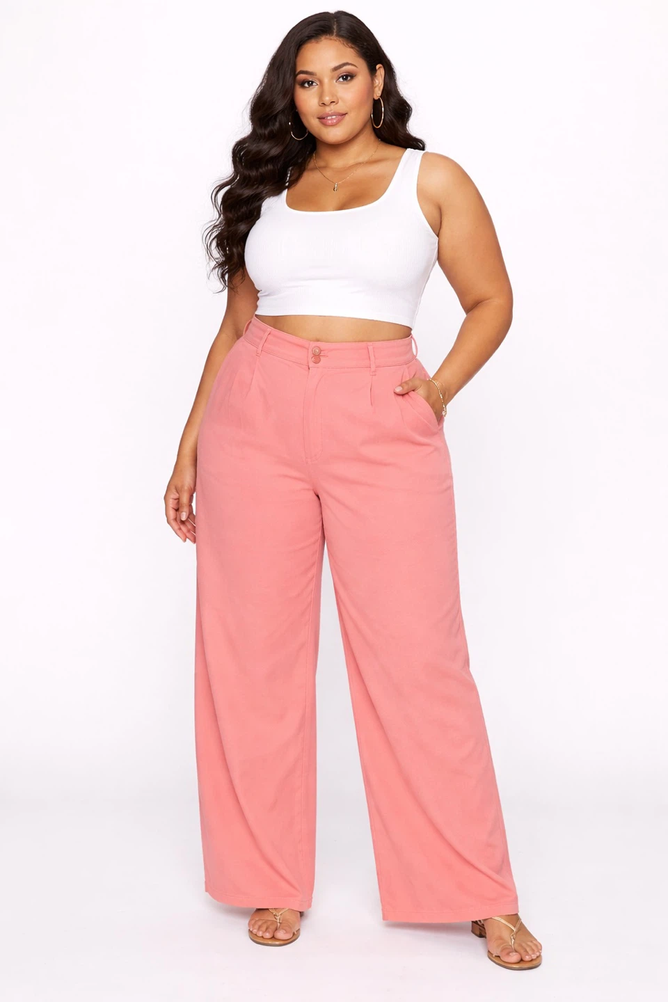 NEW! Kate Moda Women’s Wide Leg Pants, Pink, 2XL (Fits Like XL)