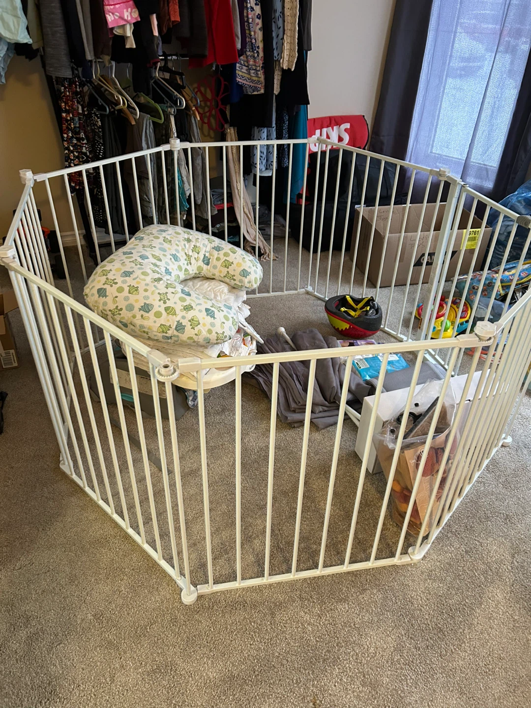 White Metal Playpen Gate