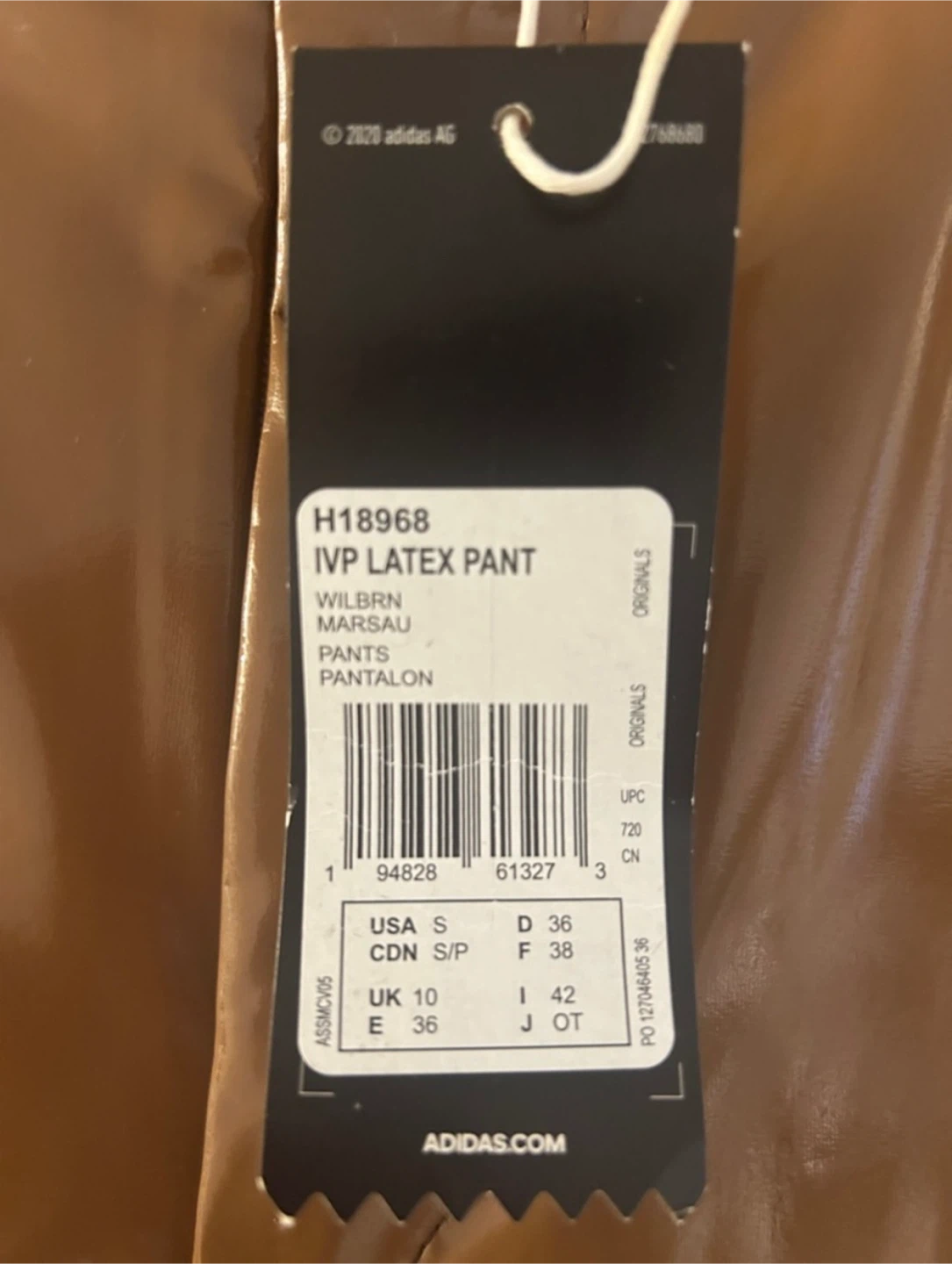 Adidas Ivy Park IVP Latex Pant Brown Size S - photo 3
