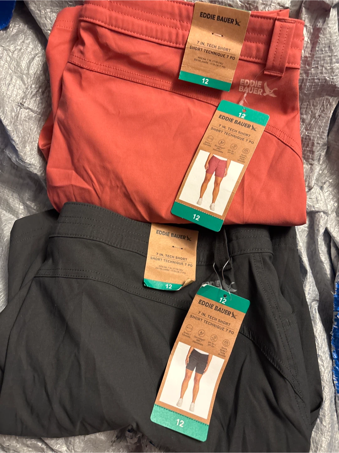 2pc Eddie Bauer Women's 7 Inch Tech Shorts - Size 12