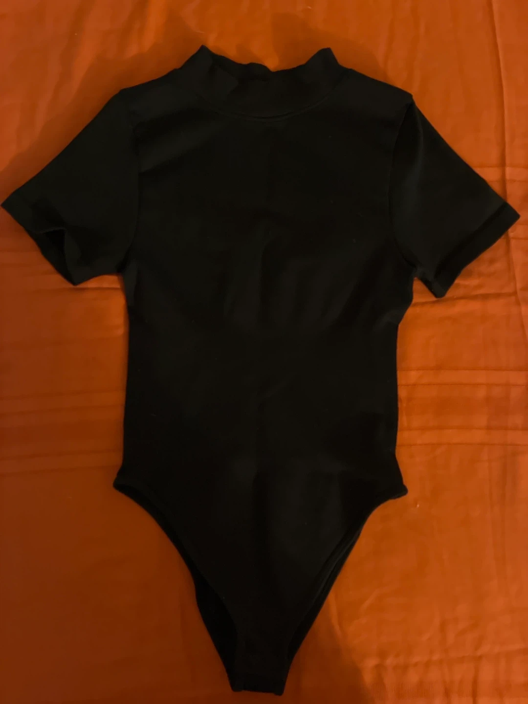 Black Mock Neck Short Sleeve Bodysuit