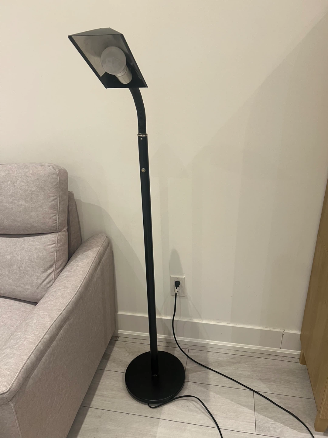 Black Floor Lamp with Adjustable Neck