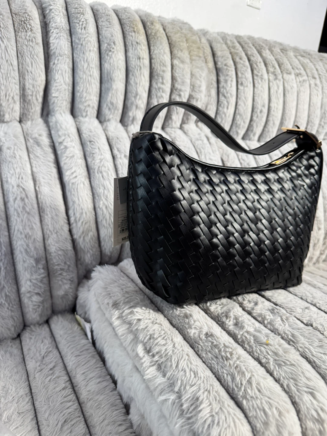Black Woven Shoulder Bag - photo 3