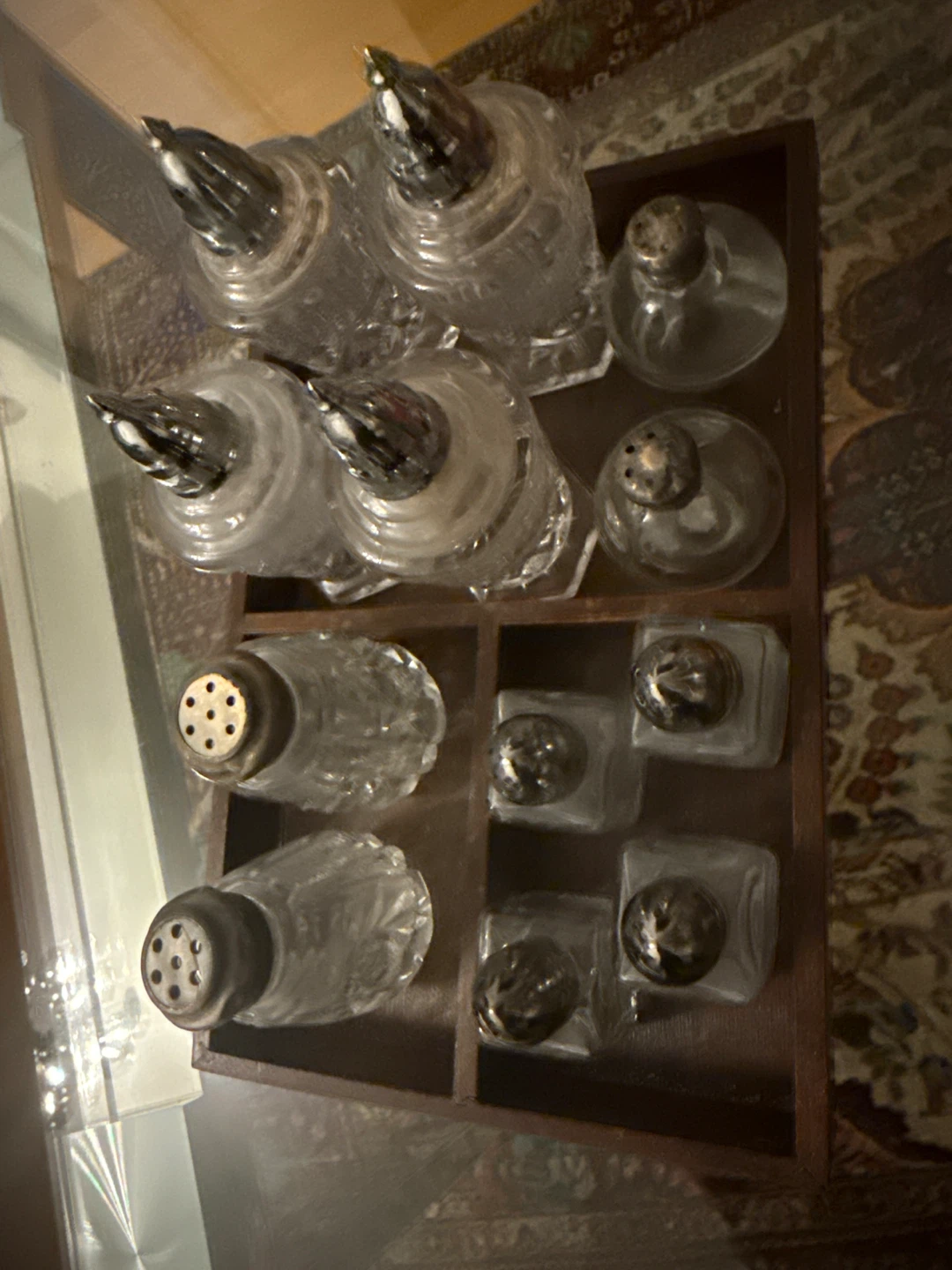 Glass Salt and Pepper Shaker Set with Wooden Holder - photo 2