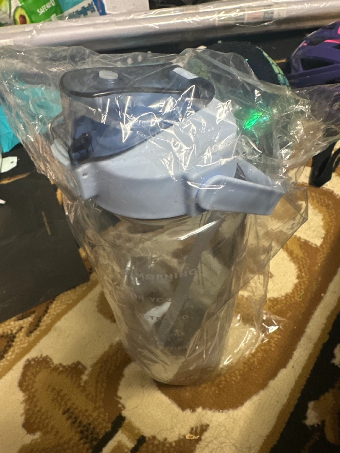 Large Water Bottle with Straw