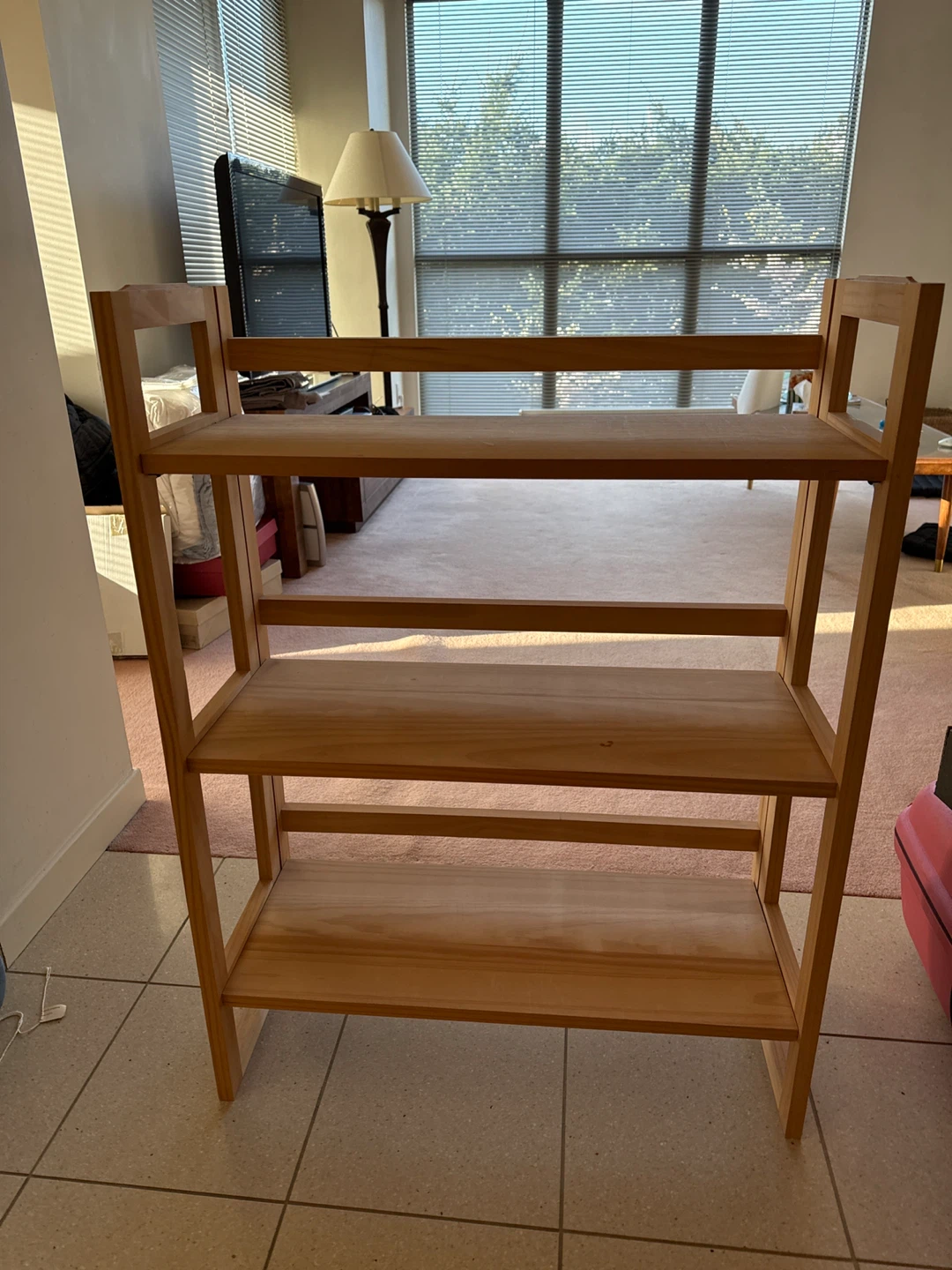 Wooden 3-Tier Shelf Unit Foldable & Portable (2 bookshelves)