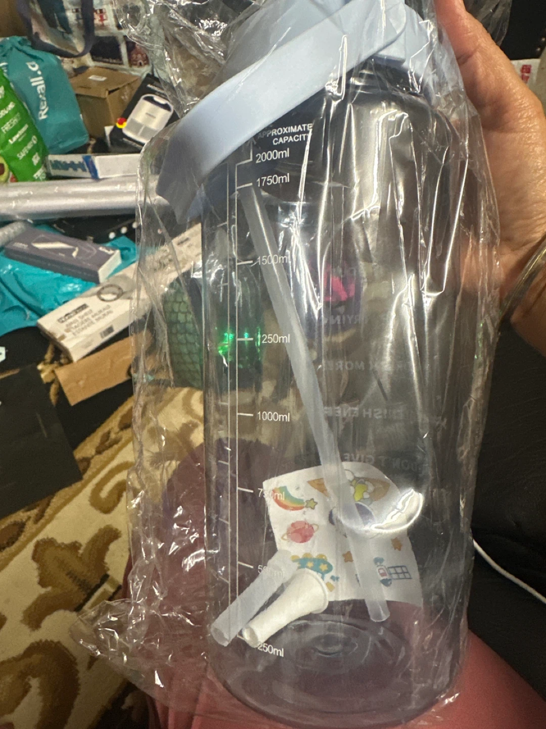 Large Water Bottle with Straw - photo 3