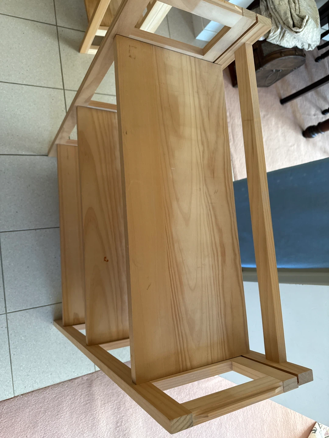 Wooden 3-Tier Shelf Unit Foldable & Portable (2 bookshelves) - photo 2