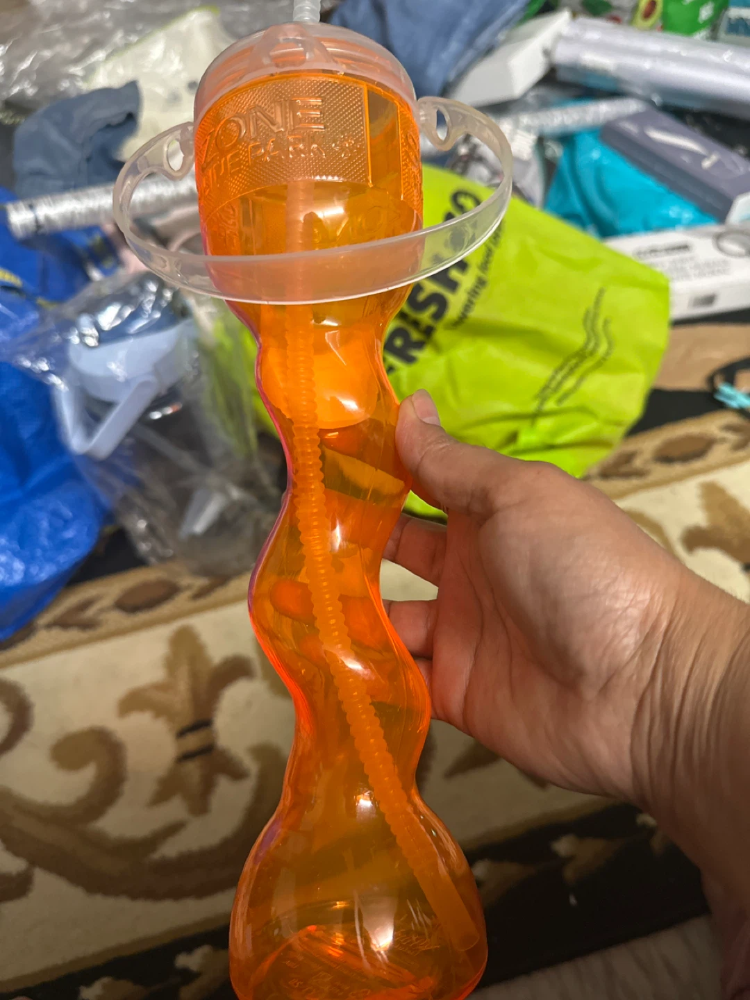 Orange skyZone trampoline park  Tumbler with Straw