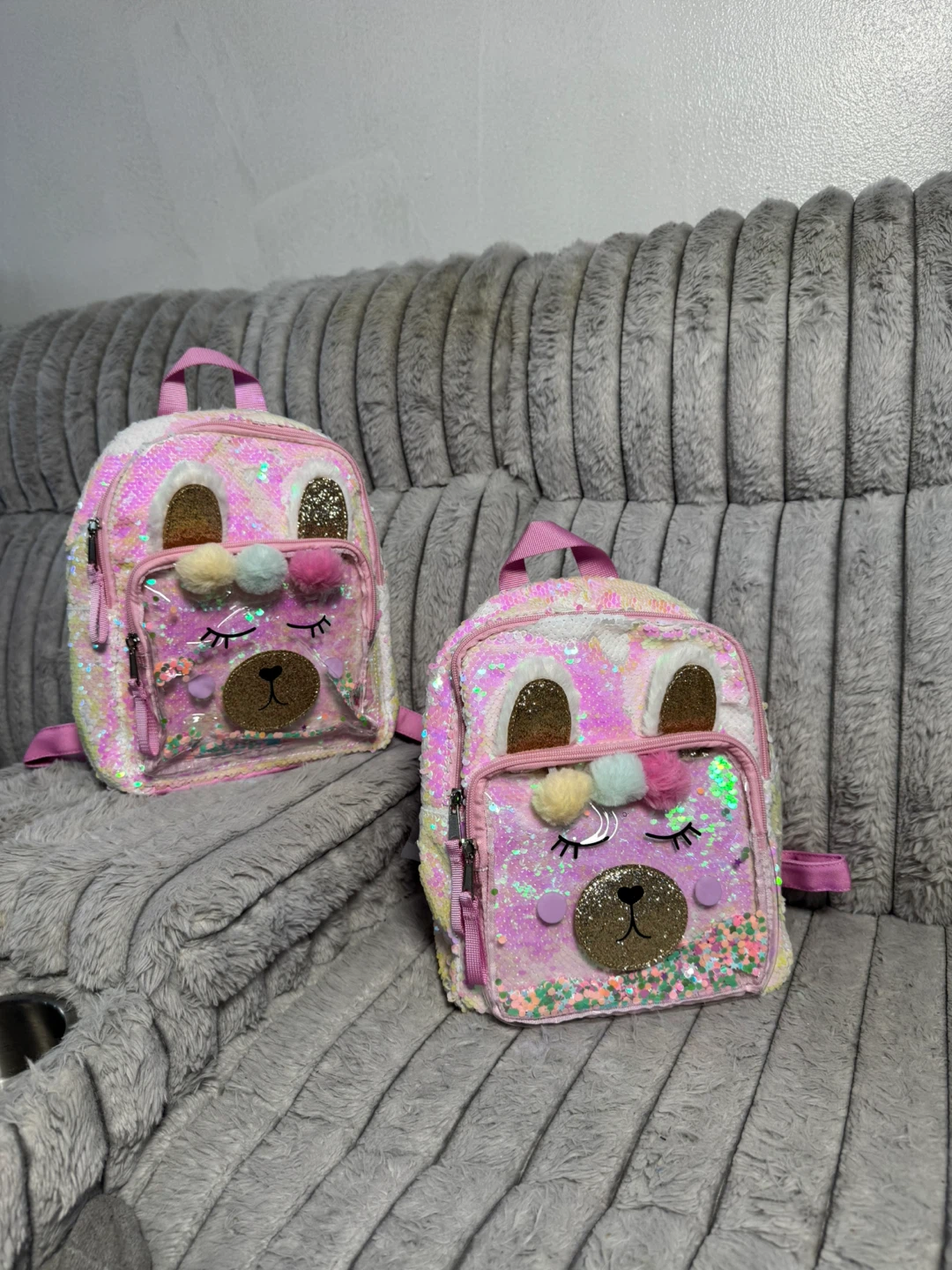 Cat & Jack Pink Sequin Bear Mini Backpack
