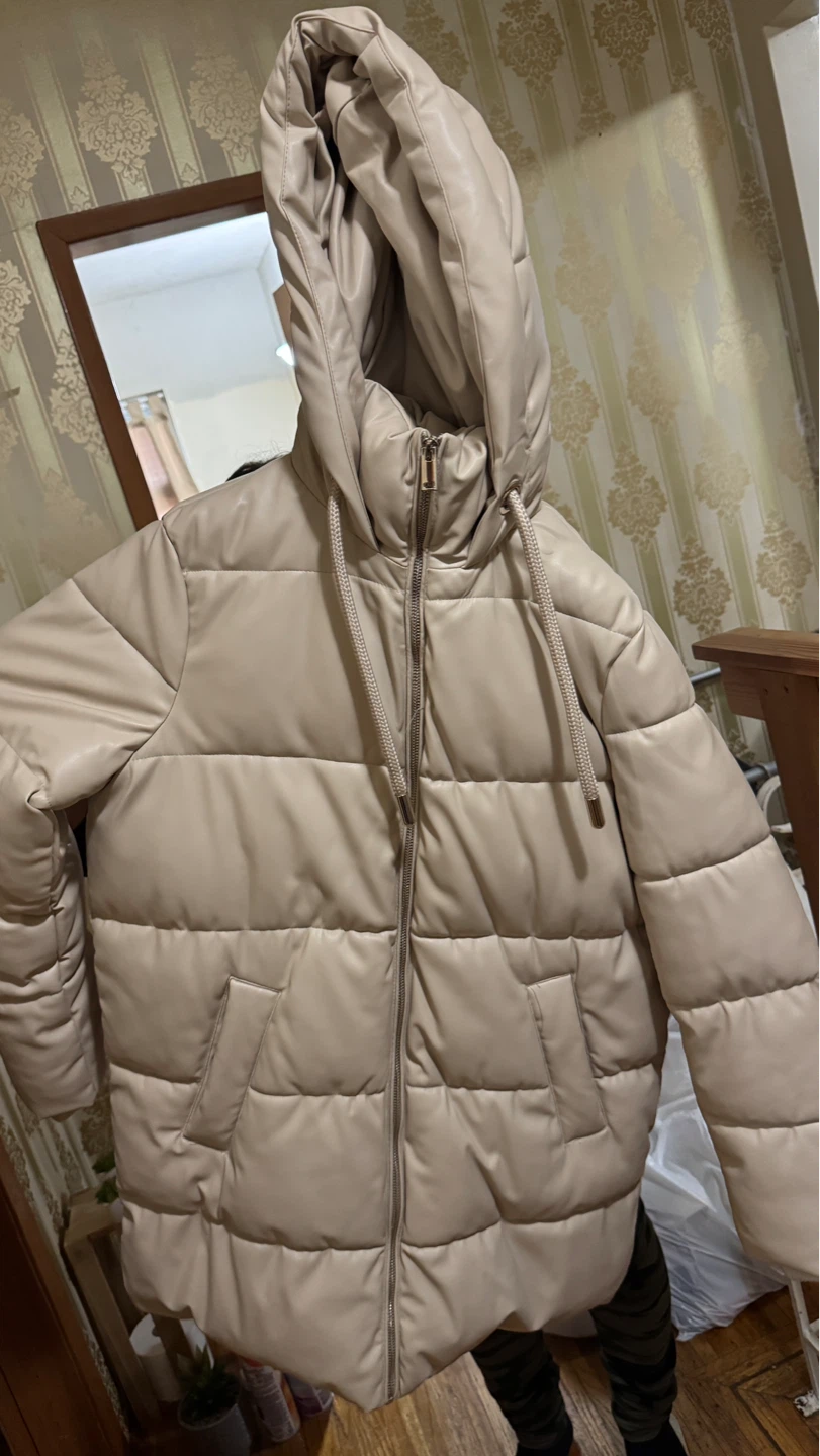 Zara Puffer Jacket Beige Size XS