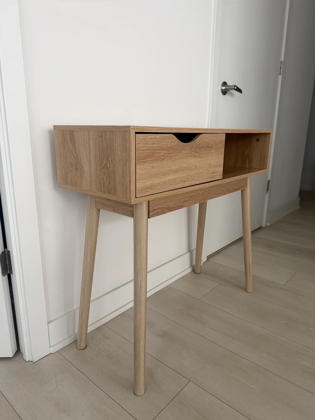 Light Wood Console Table with Drawer - photo 2