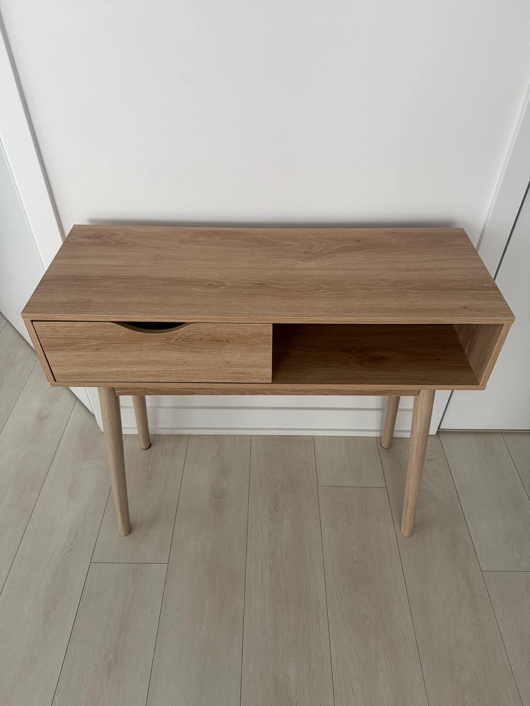 Light Wood Console Table with Drawer - photo 3