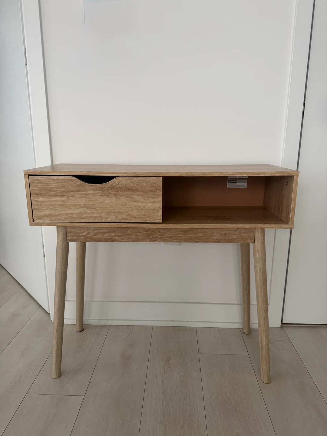 Light Wood Console Table with Drawer