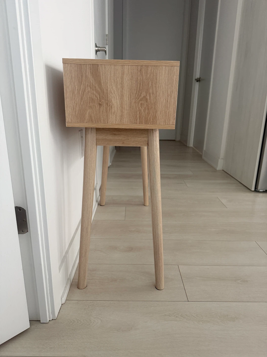 Light Wood Console Table with Drawer - photo 4
