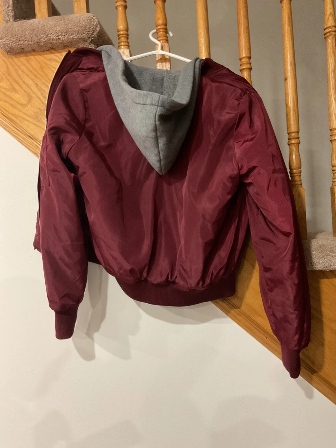 Young Adult’s Maroon Bomber Jacket - Size L - photo 2