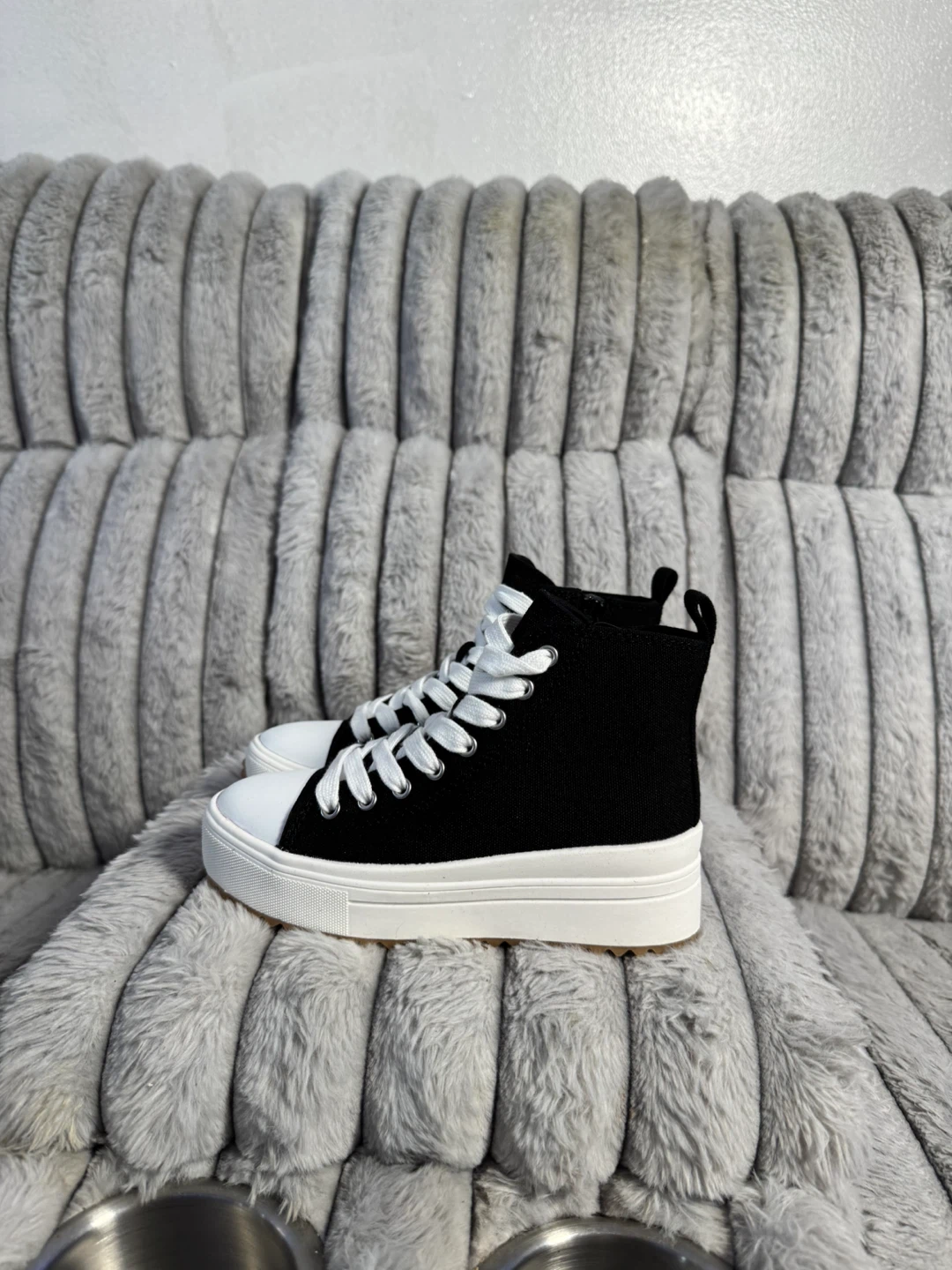 Black High-Top Canvas Sneakers - Size 13