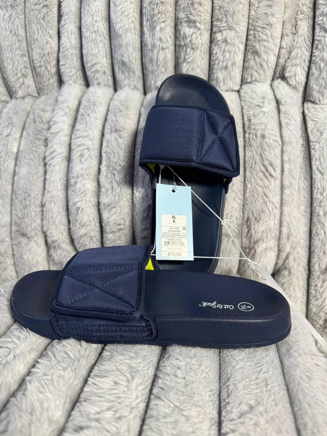 Cat & Jack Navy Blue Slides Size XL