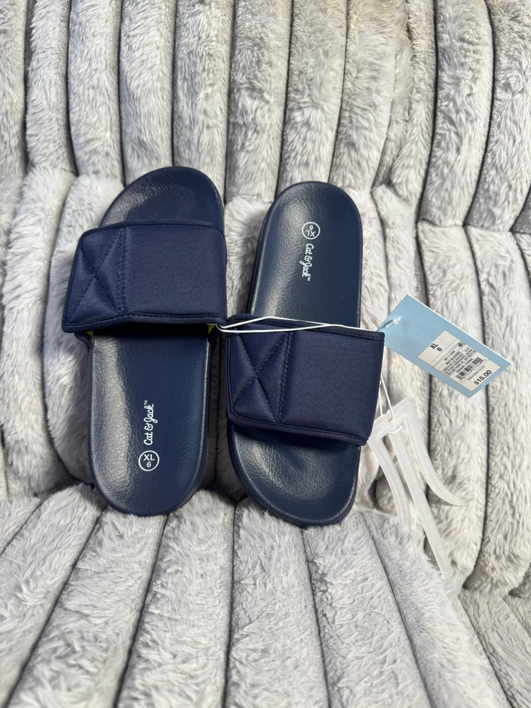 Cat & Jack Navy Blue Slides Size XL - photo 2