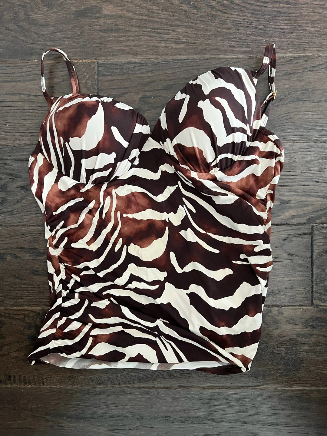 La Blanca Zebra Print Tankini Top Size 14