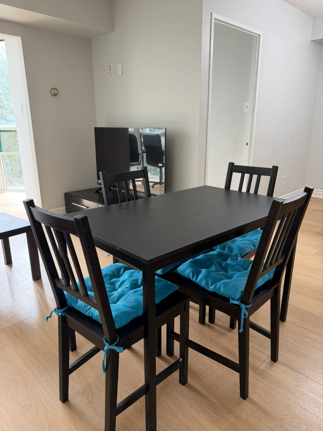 Black Dining Table Set with 4 Chairs - photo 4
