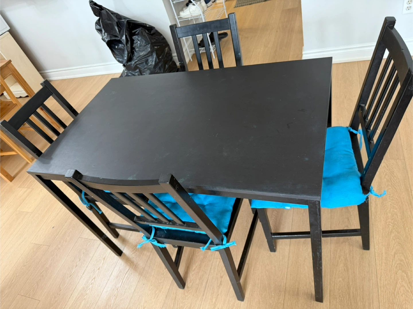 Black Dining Table Set with 4 Chairs - photo 2