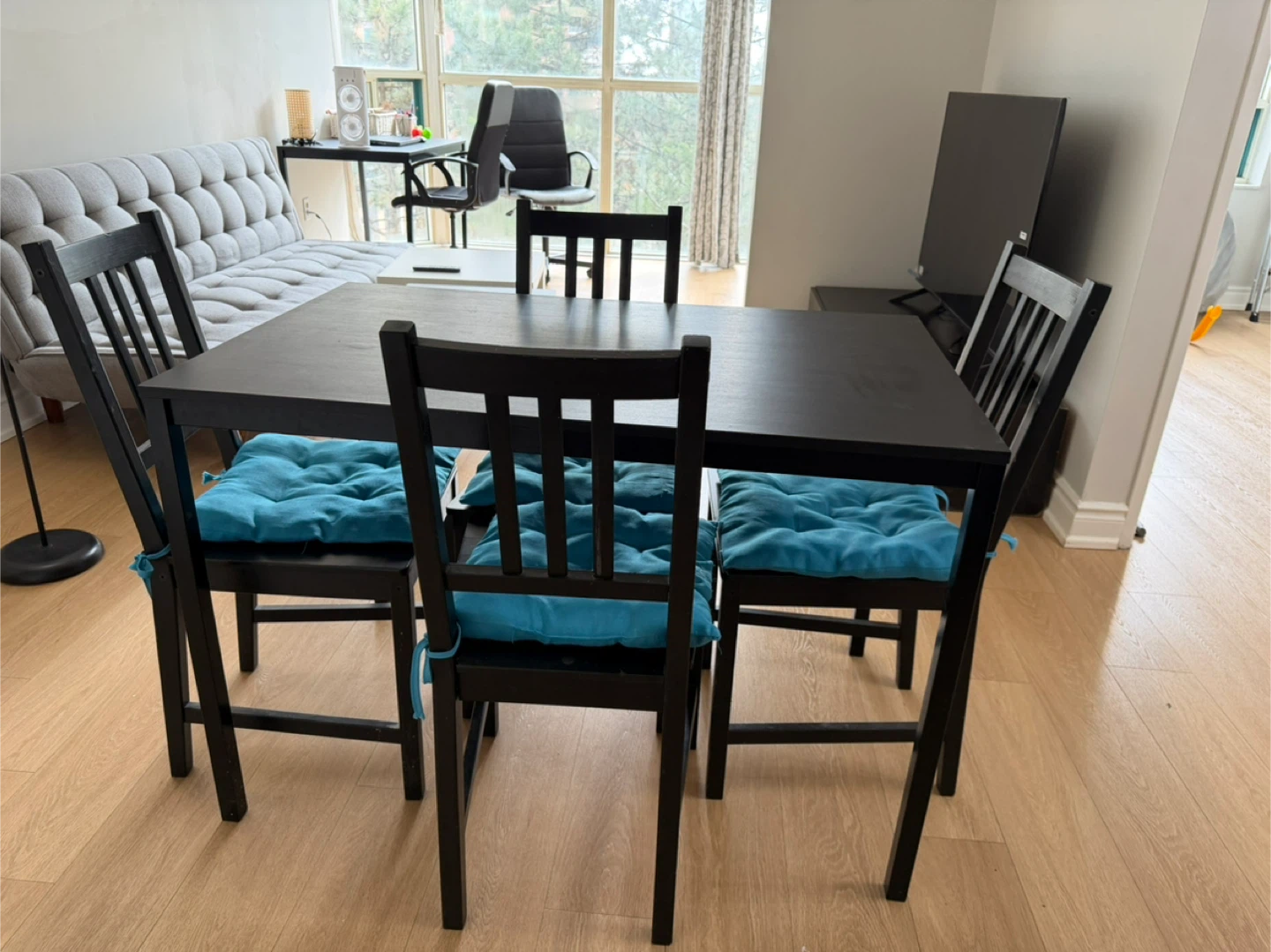 Black Dining Table Set with 4 Chairs - photo 3
