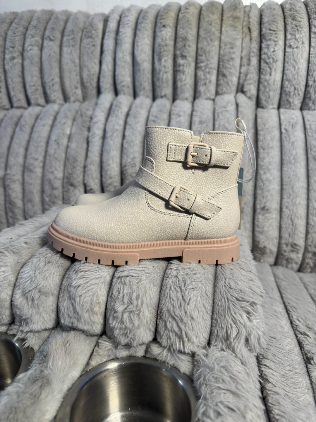 Cat & Jack Cream Combat Boots Toddler Size 11 - photo 4
