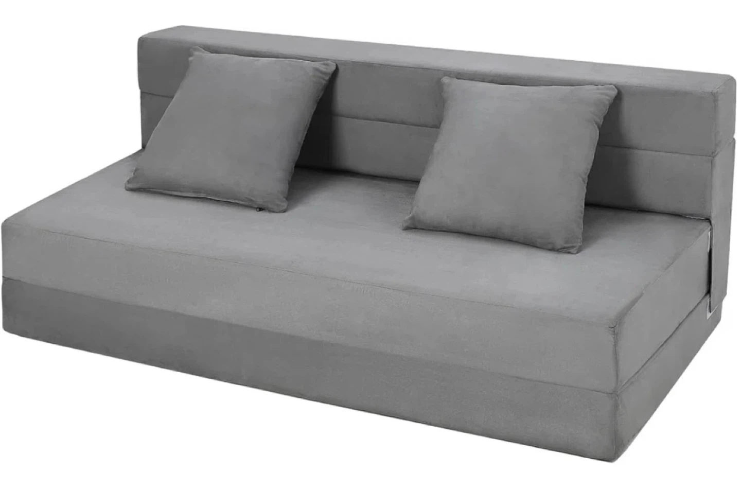 Grey Queen Foldable Sofa Bed with 2 Pillows - photo 4