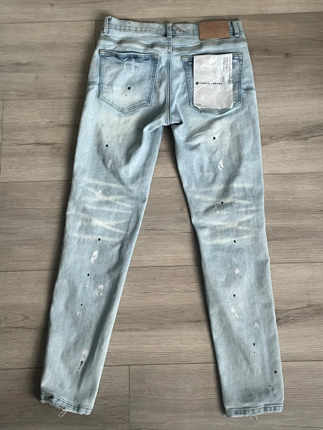 Purple Brand Light Wash Distressed Jeans with Paint Splatter** - photo 2