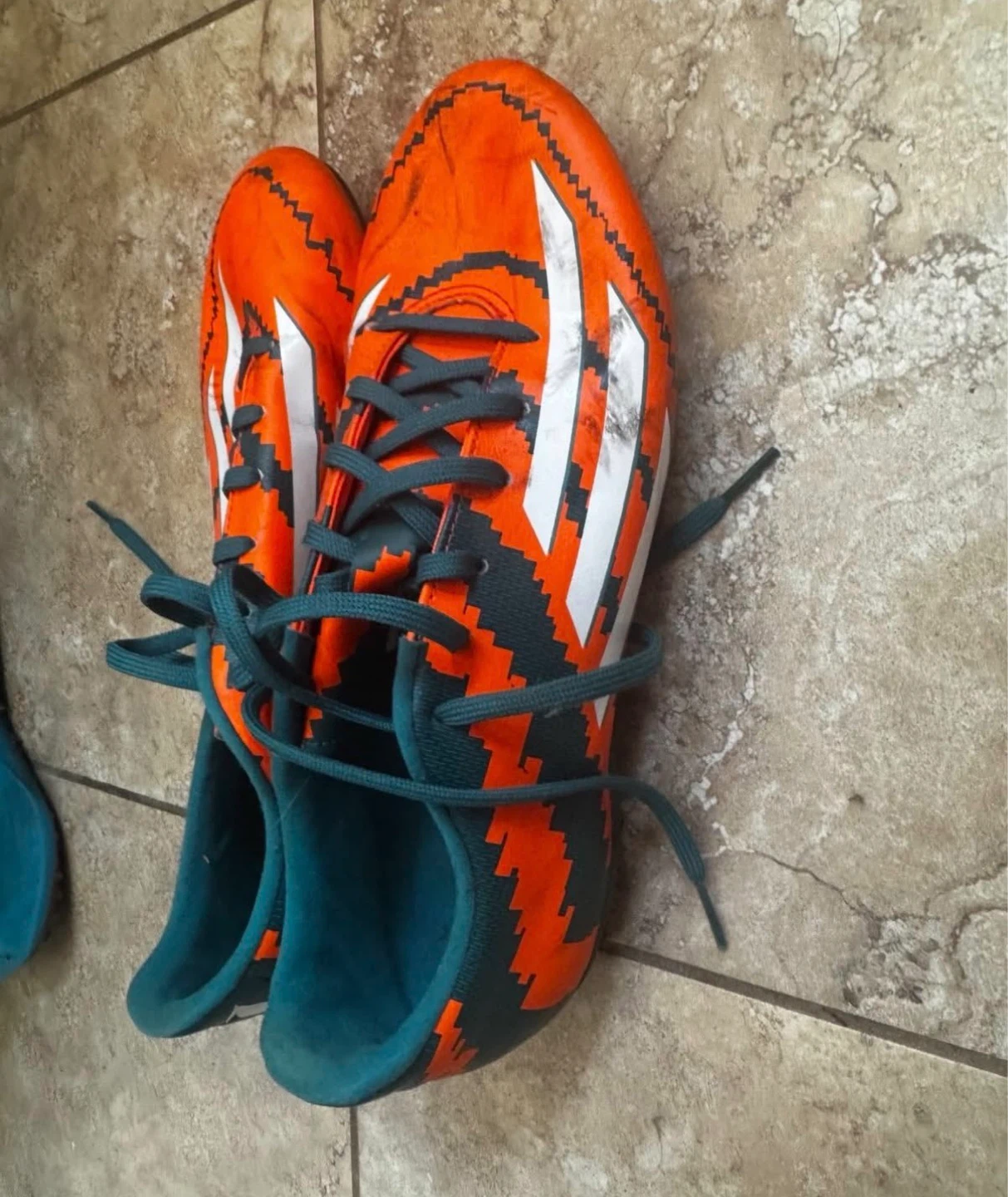 adidas F50 Adizero Messi 10.1 Size 9 Soccer Clears Orange Green - photo 2