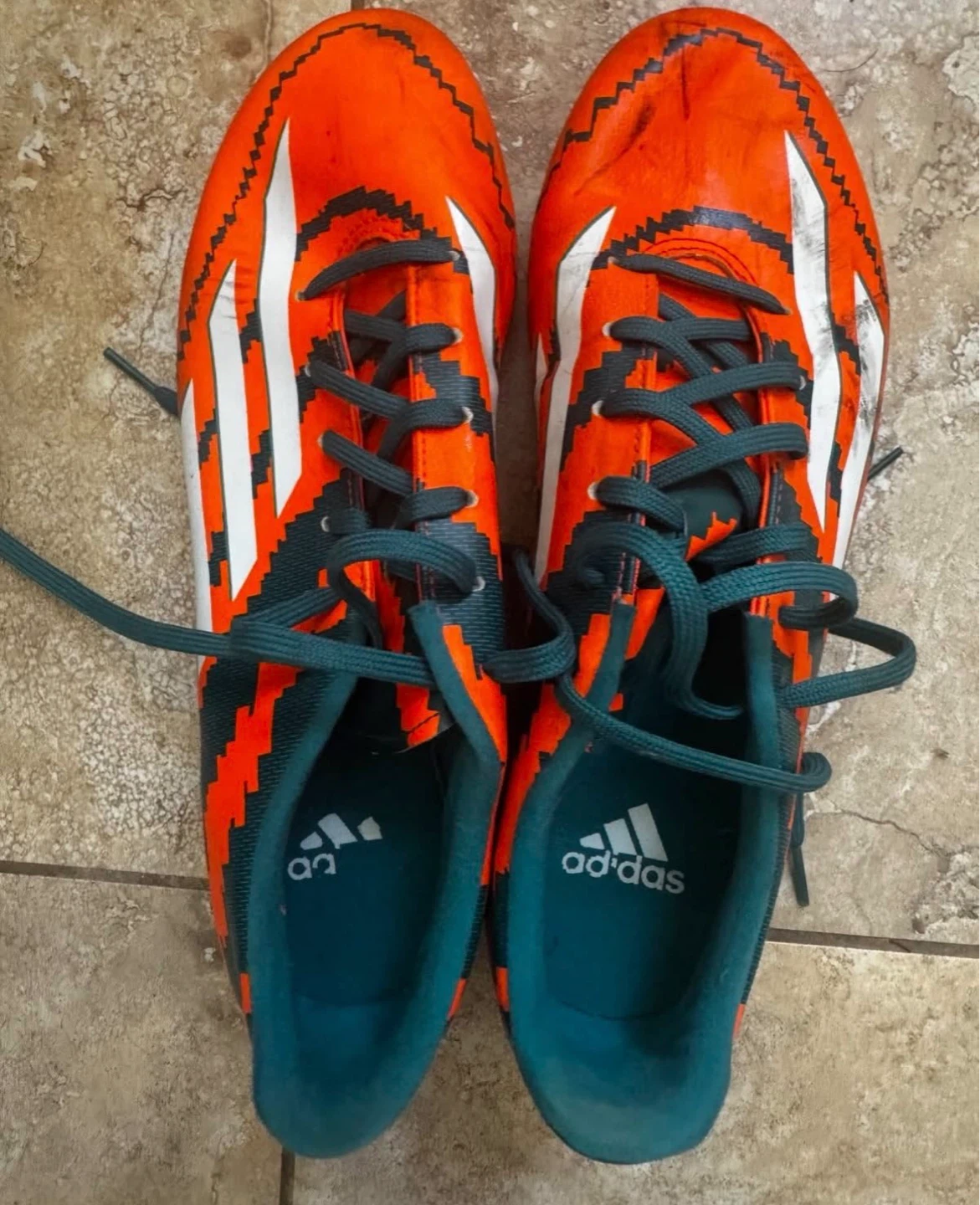 adidas F50 Adizero Messi 10.1 Size 9 Soccer Clears Orange Green