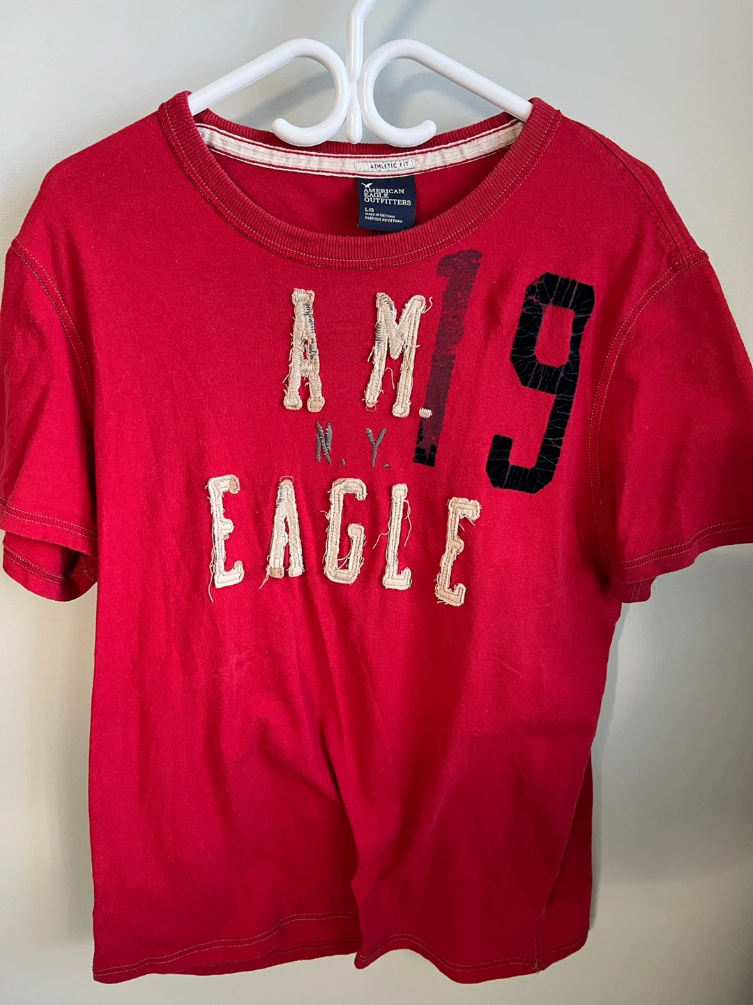 American Eagle Outfitters Red Athletic Fit Graphic T-Shirt - L/G
