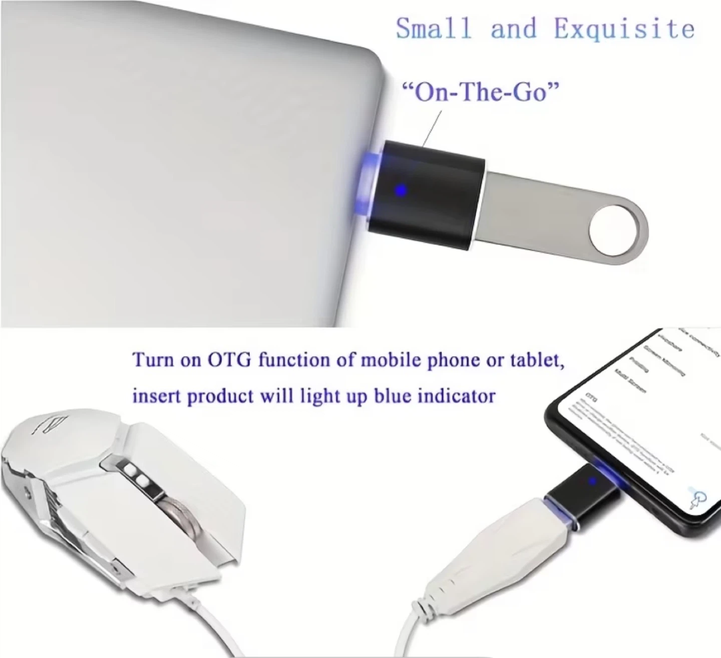 1pcs USB C to USB OTG Adapter, Type C Male to USB3.0 Female - photo 3