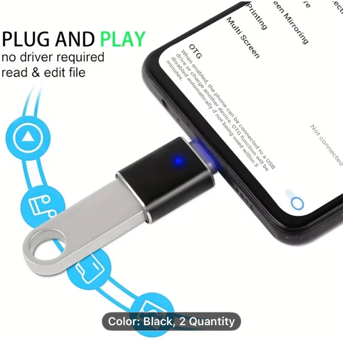 1pcs USB C to USB OTG Adapter, Type C Male to USB3.0 Female - photo 4