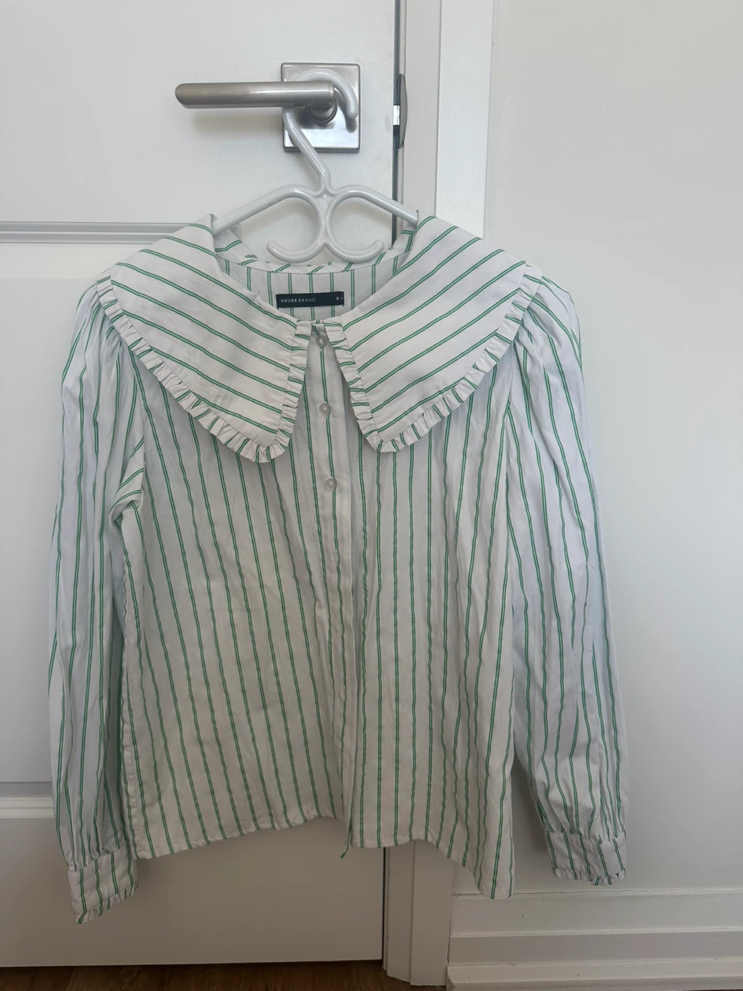 HOUSE BRAND Striped Button-Up Blouse