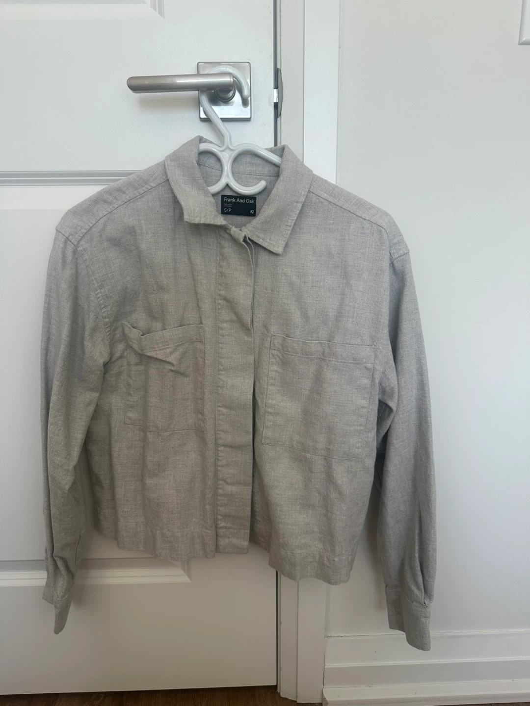 Frank And Oak Grey Button-Up Shirt S/P