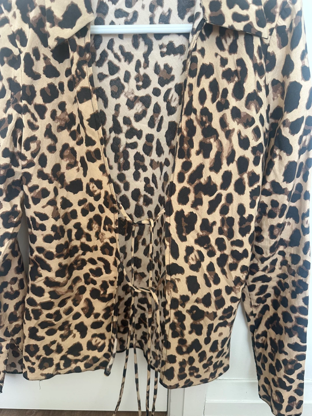 ZARA Leopard Print Tie-Front Blouse - Size M - photo 2