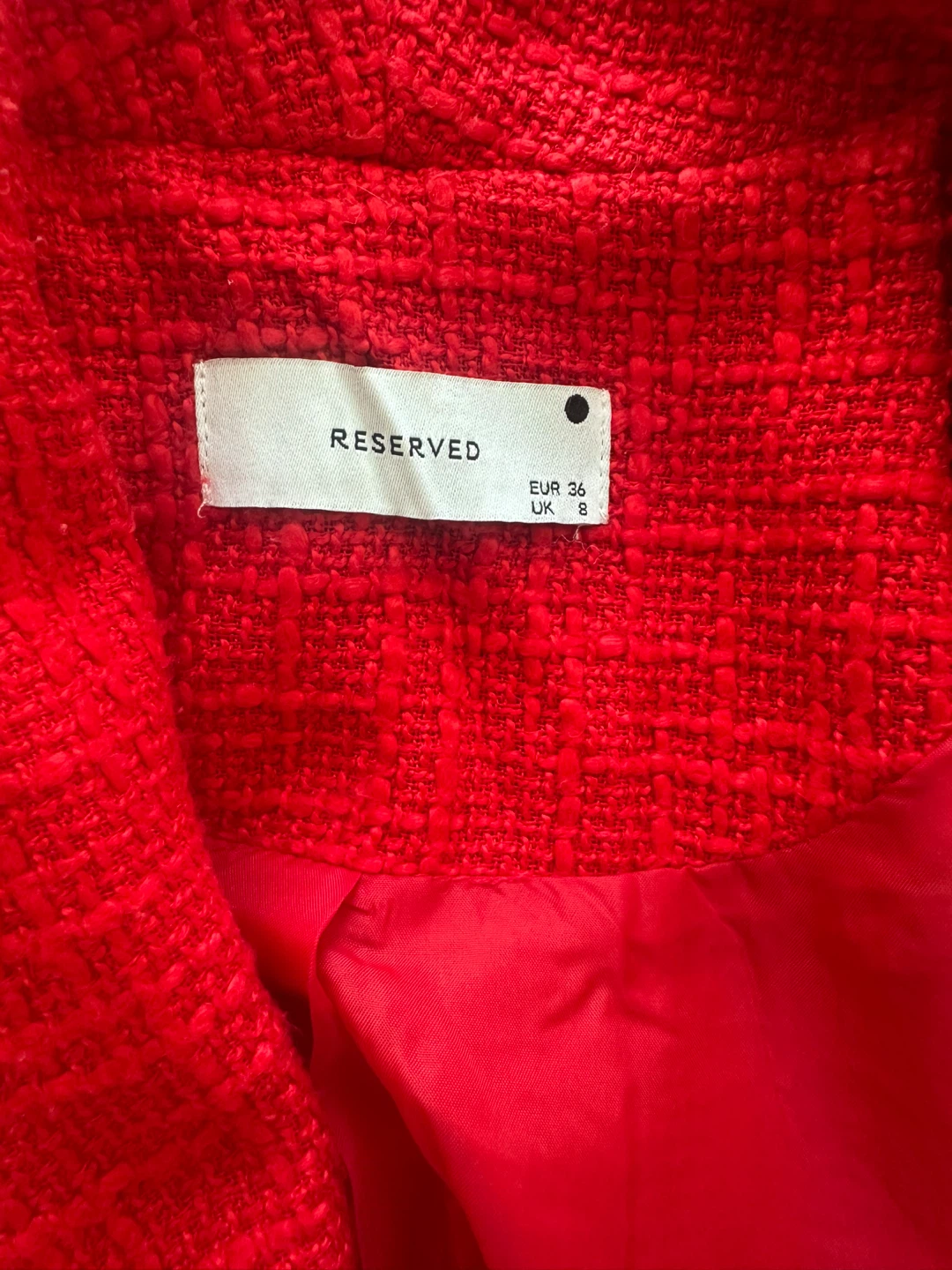 Reserved Red Tweed Blazer - UK 8 - photo 2